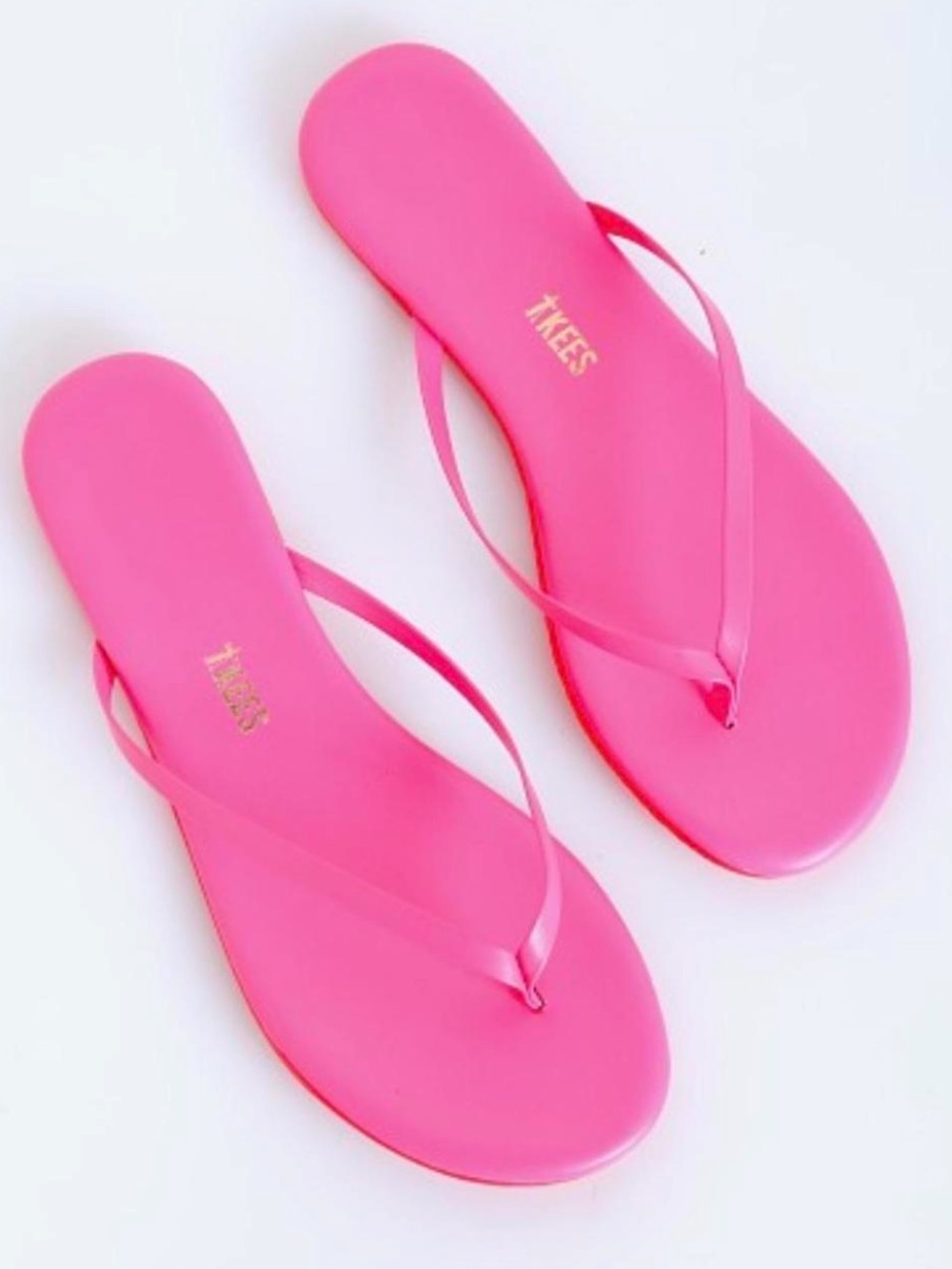 RARE! TKEES NEON PINK FLIP FLOPS